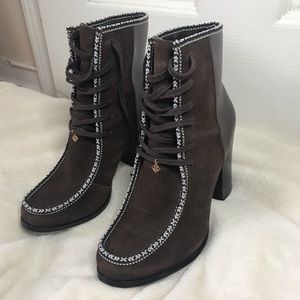 Brown Lace Up Combat Boots